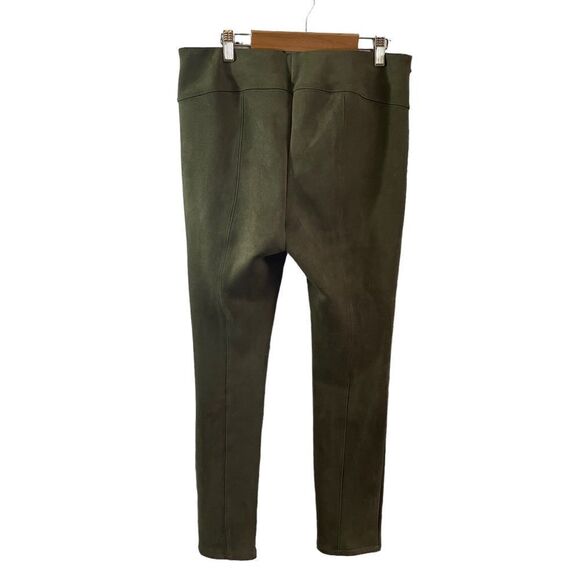 By Anthropologie Faux Suede Green Leggings Zipper Hem Size 30 - Picture 3 of 7